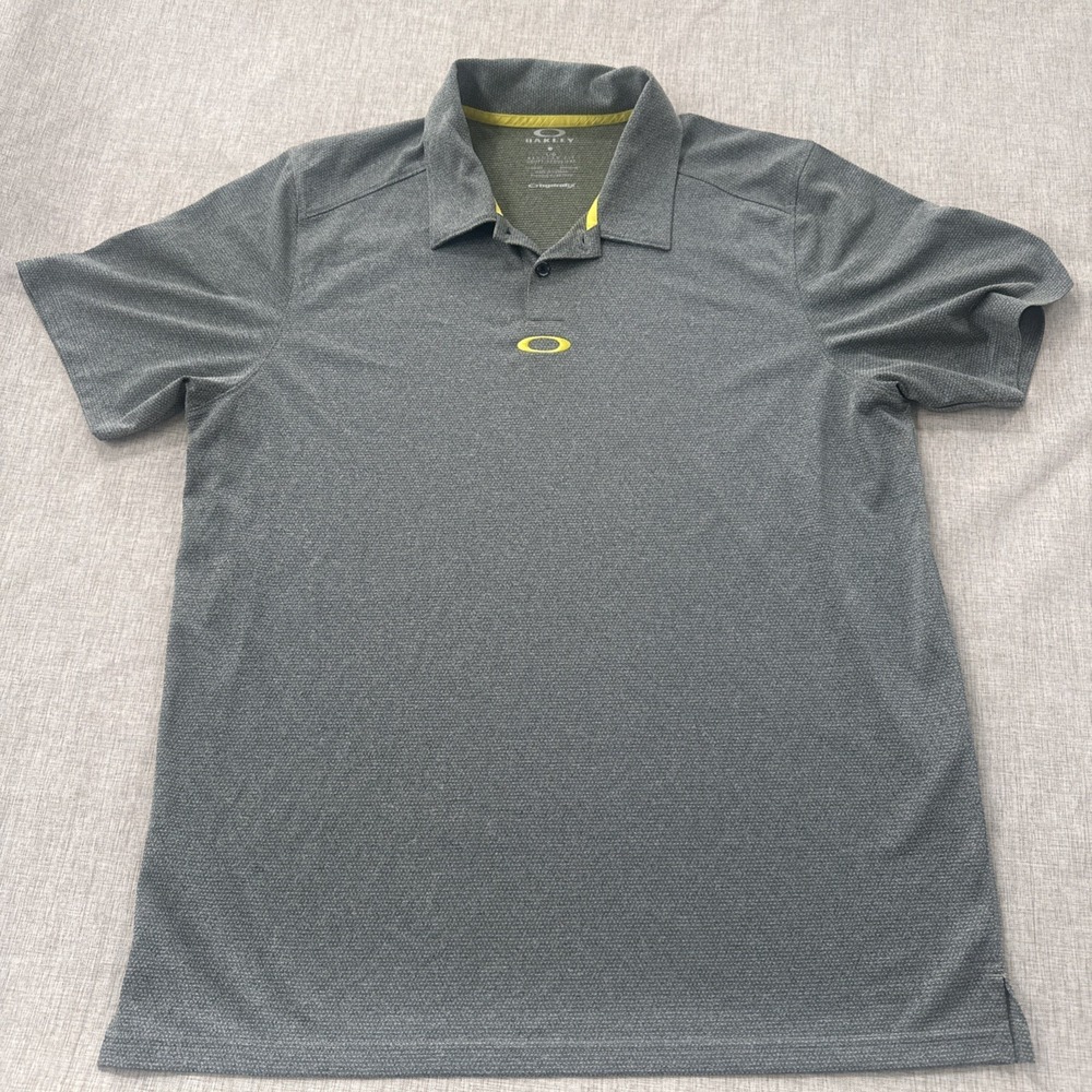 Oakley Polo Shirt Men's‎ Large Short Sleeve Hydrolix Oregon Duck U Of O Football